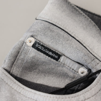 Dolce & Gabbana Gray Washed Skinny Men Denim Jeans