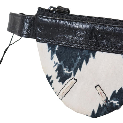 Costume National White Genuine Leather Coin Purse Strap Wallet