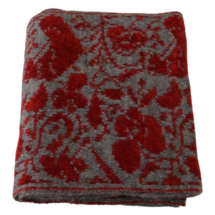 GF Ferre Red Grey Knitted Wrap Warmer Womens Shawl Scarf