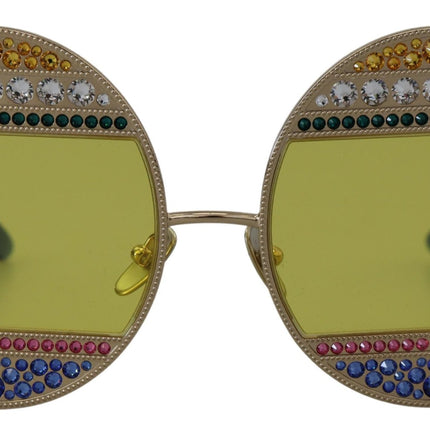 Dolce & Gabbana Gold Oval Metal Crystals Shades DG2209B Sunglasses