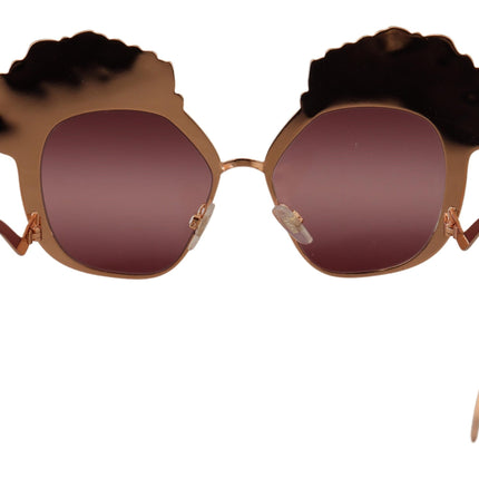 Dolce & Gabbana Pink Gold Rose Sequin Embroidery DG2202 Sunglasses