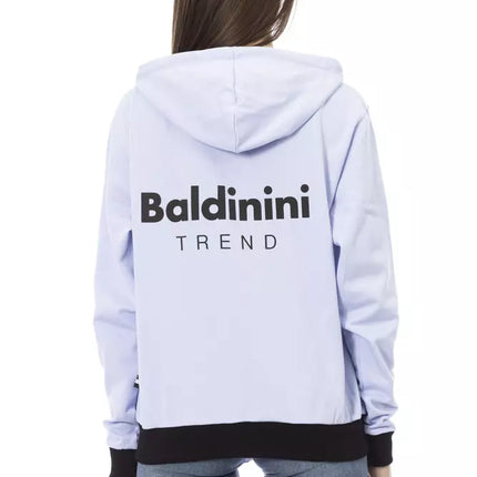 Baldinini Trend Purple Cotton Women Sweater With Adjustable Hood