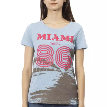 Trussardi Action Light Blue Cotton Women T-Shirt