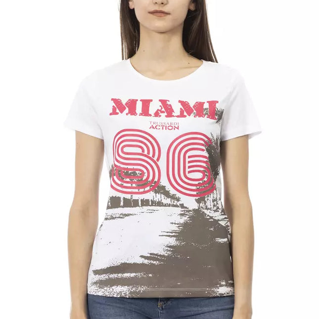 Trussardi Action White Cotton Women T-Shirt