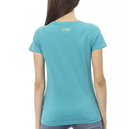 Trussardi Action Light Blue Cotton Women T-Shirt