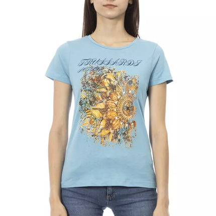 Trussardi Action Light Blue Cotton Women T-Shirt