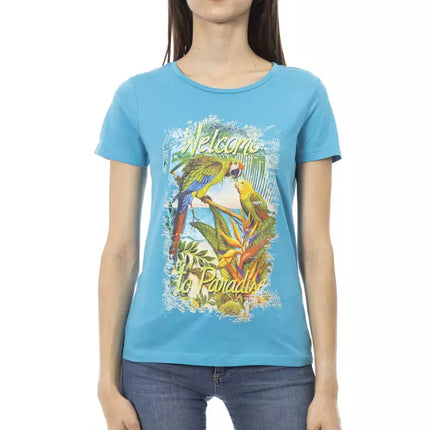 Trussardi Action Light Blue Cotton Women T-Shirt
