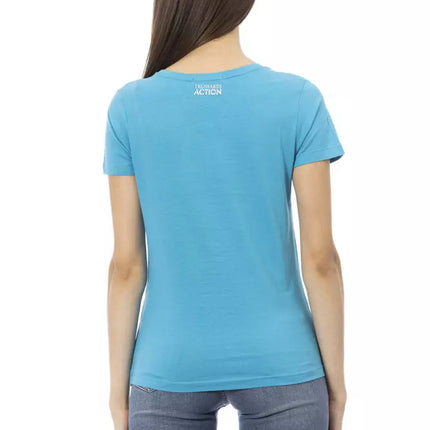 Trussardi Action Light Blue Cotton Women T-Shirt