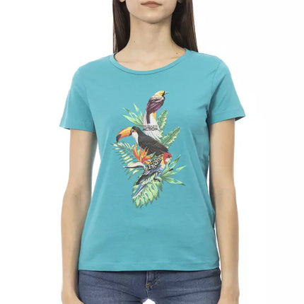 Trussardi Action Light Blue Cotton Women T-Shirt