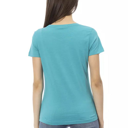Trussardi Action Light Blue Cotton Women T-Shirt