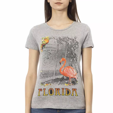 Trussardi Action Gray Cotton Women T-Shirt