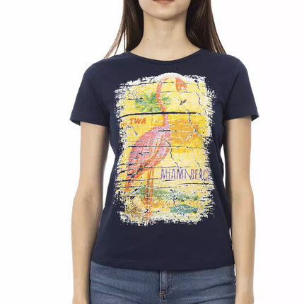 Trussardi Action Blue Cotton Tops & T-Shirt
