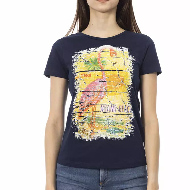 Trussardi Action Blue Cotton Tops & T-Shirt