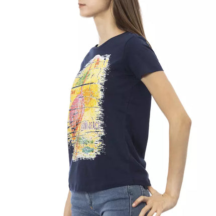Trussardi Action Blue Cotton Tops & T-Shirt