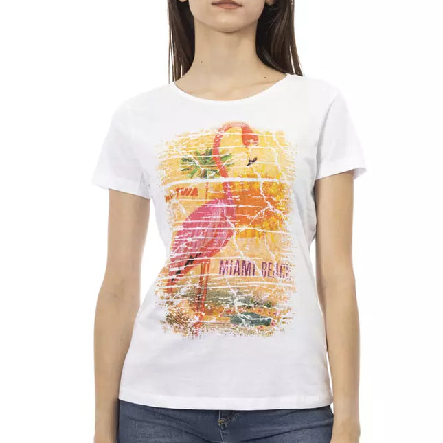 Trussardi Action White Cotton Tops & T-Shirt