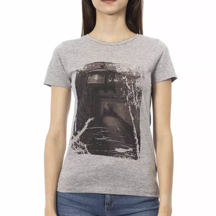 Trussardi Action Gray Cotton Women T-Shirt