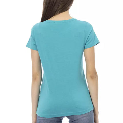 Trussardi Action Light Blue Cotton Women T-Shirt