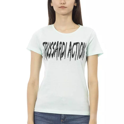 Trussardi Action Light Blue Cotton Women T-Shirt