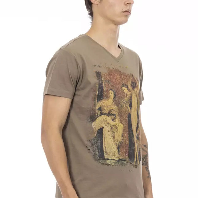 Trussardi Action Brown Cotton Men T-Shirt
