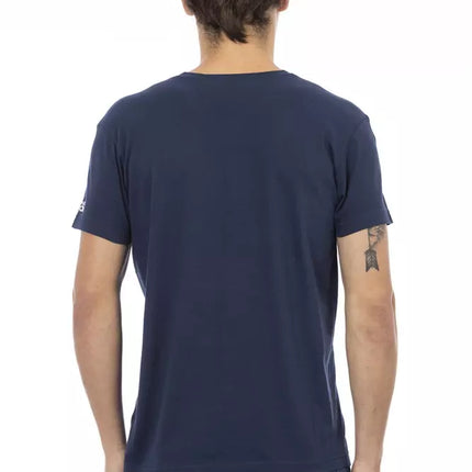 Trussardi Action Blue Cotton Men's V-Neck T-Shirt