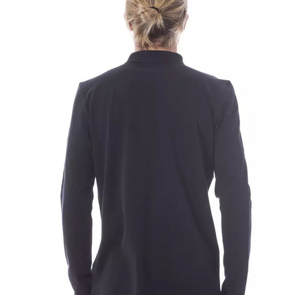 Verri Black Cotton Men Polo Shirt Long Sleeve