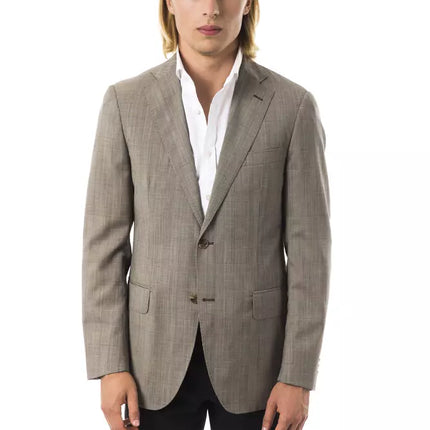 Uominitaliani Gray Wool Mens Blazer