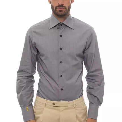 Billionaire Italian Couture Black Cotton Men Shirt