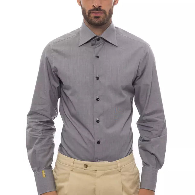 Billionaire Italian Couture Black Cotton Men Shirt