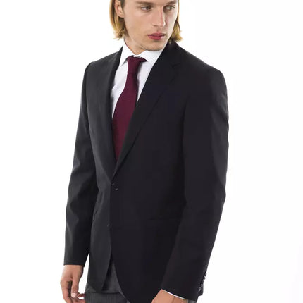 Uominitaliani Black Wool Men's Blazer