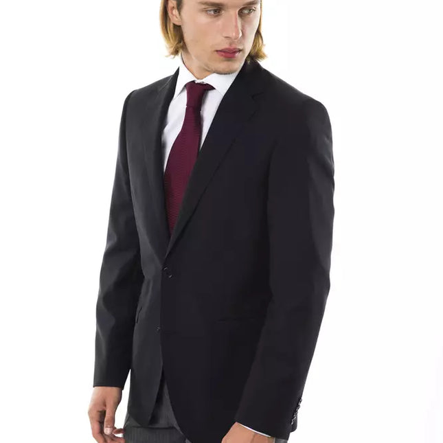 Uominitaliani Black Wool Men's Blazer