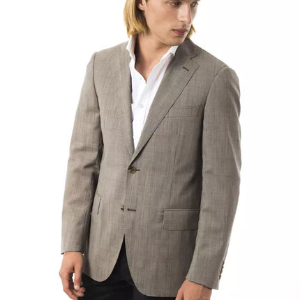 Uominitaliani Gray Wool Mens Blazer