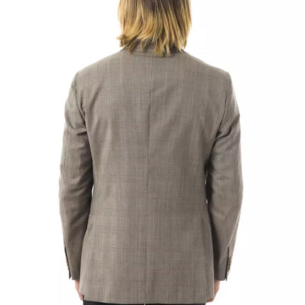 Uominitaliani Gray Wool Mens Blazer