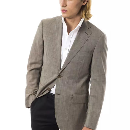 Uominitaliani Gray Wool Mens Blazer