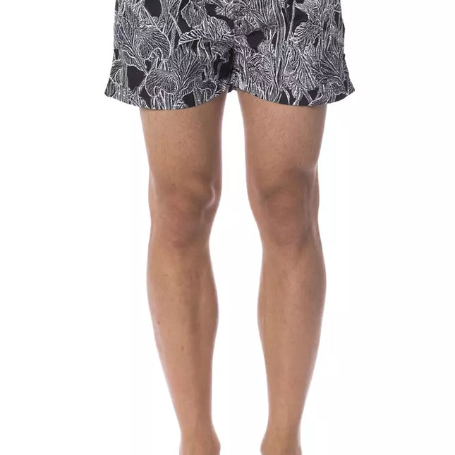 Roberto Cavalli Sport Black Polyester Men's Swimwear
