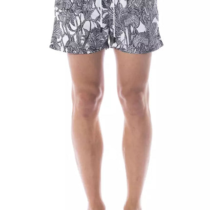 Roberto Cavalli Sport Black Polyester Men Swimwear