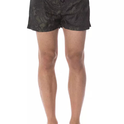 Roberto Cavalli Sport Army Polyester Men's Swimwear