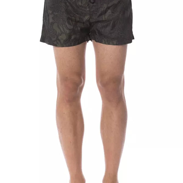 Roberto Cavalli Sport Army Polyester Men's Swimwear