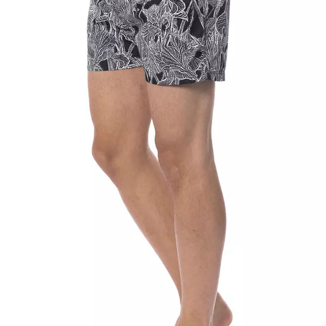 Roberto Cavalli Sport Black Polyester Men's Swimwear