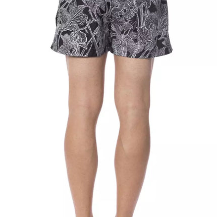 Roberto Cavalli Sport Black Polyester Men's Swimwear