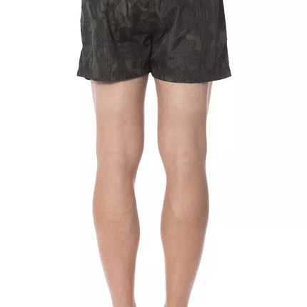 Roberto Cavalli Sport Army Polyester Men's Swimwear
