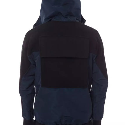 Nicolo Tonetto Black Wool Men Jacket with Hood and Pockets