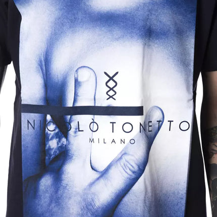 Nicolo Tonetto Blue Cotton Men T-Shirt