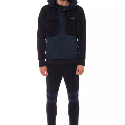 Nicolo Tonetto Black Wool Men Jacket with Hood and Pockets
