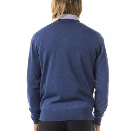 Uominitaliani Blue Merino Wool Men's Sweater