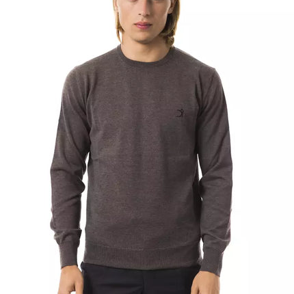 Uominitaliani Gray Merino Wool Men Sweater