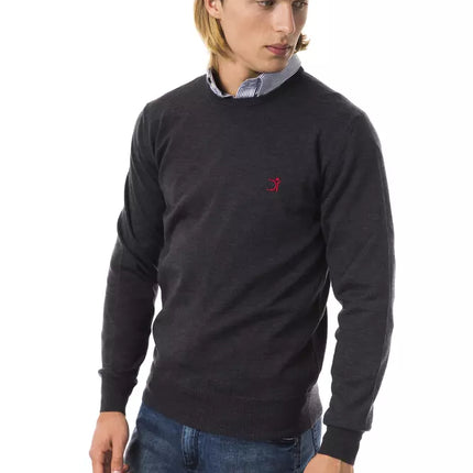 Uominitaliani Gray Merino Wool Men Sweater