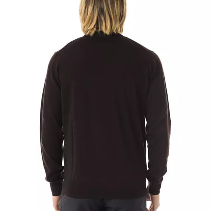 Uominitaliani Brown Merino Wool Men Sweater