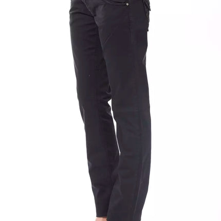 Ungaro Fever Blue Cotton Women's Regular Fit Pant