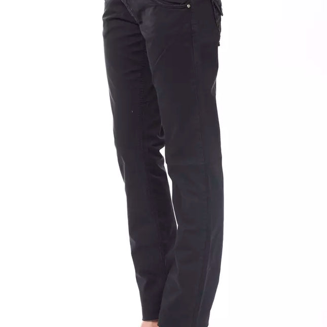 Ungaro Fever Blue Cotton Women's Regular Fit Pant