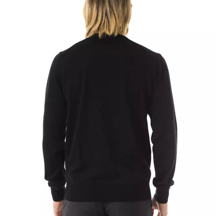 Uominitaliani Black Merino Wool Men's Sweater